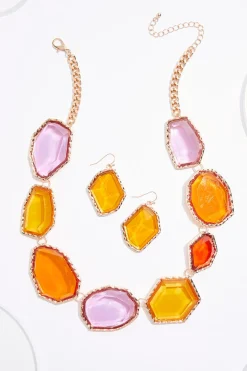 Cato Statement Lucite Short Necklace Set> Sets|Necklaces