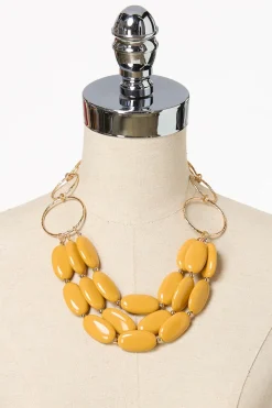 Cato Statement Resin Layered Necklace Set><noscript><img width=