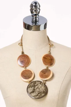 Cato Statement Wood Resin Pendant Necklace> Necklaces