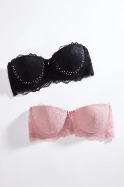 Cato Stone Embellished Lace Bra Set><noscript><img width=