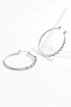 Cato Stone Studded Hoop Earrings> Earrings