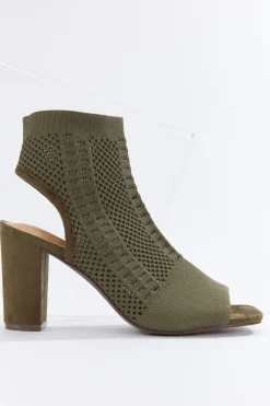 Cato Stretch Knit Open Toe Booties> Boots