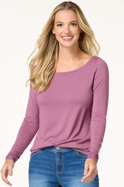 Cato Stretchy Scoop Neck Top><noscript><img width=
