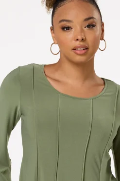 Cato Stretchy Seamed Front Top><noscript><img width=