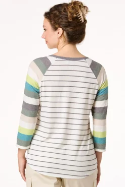 Cato Stripe Baseball Tee> Athleisure|Tops