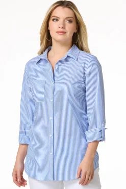 Cato Stripe Button Front Shirt><noscript><img width=