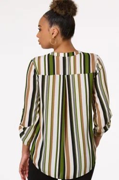 Cato Stripe Equipment Top> Tops