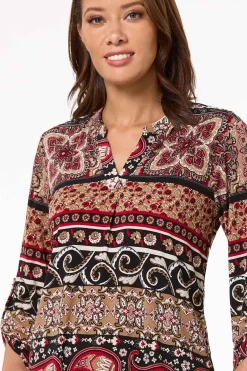Cato Stripe Floral Medallion Top><noscript><img width=