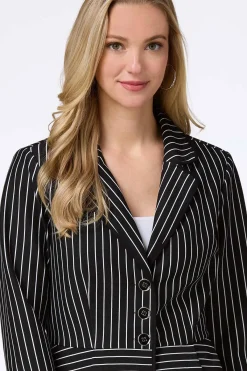 Cato Stripe Peplum Blazer><noscript><img width=