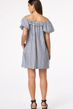 Cato Stripe Puff Sleeve Dress> Dresses