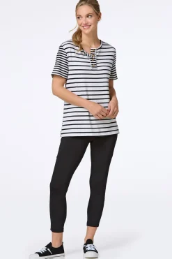 Cato Stripe Ribbed Henley><noscript><img width=