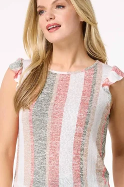 Cato Stripe Tie Hem Top><noscript><img width=
