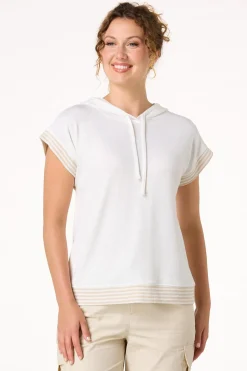 Cato Stripe Trim Hooded Top> Athleisure|Tops