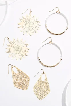 Cato Sunflower Cutout Bead Earring Set> Earrings