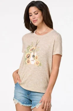 Cato Sunflower Guitar Tee> Tops