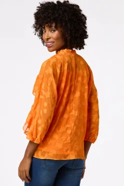 Cato Sunny Ruffled Clip- Dot Shirt> Tops