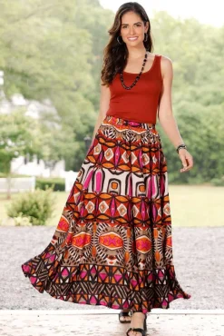 Cato Sweeping Bold Tribal Skirt> Skirts