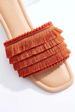Cato Tassel Pom Slide Sandals> Sandals|Flats