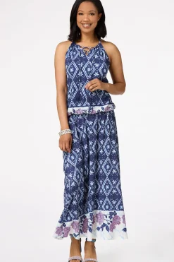 Cato Tasseled Border- Floral Tank><noscript><img width=