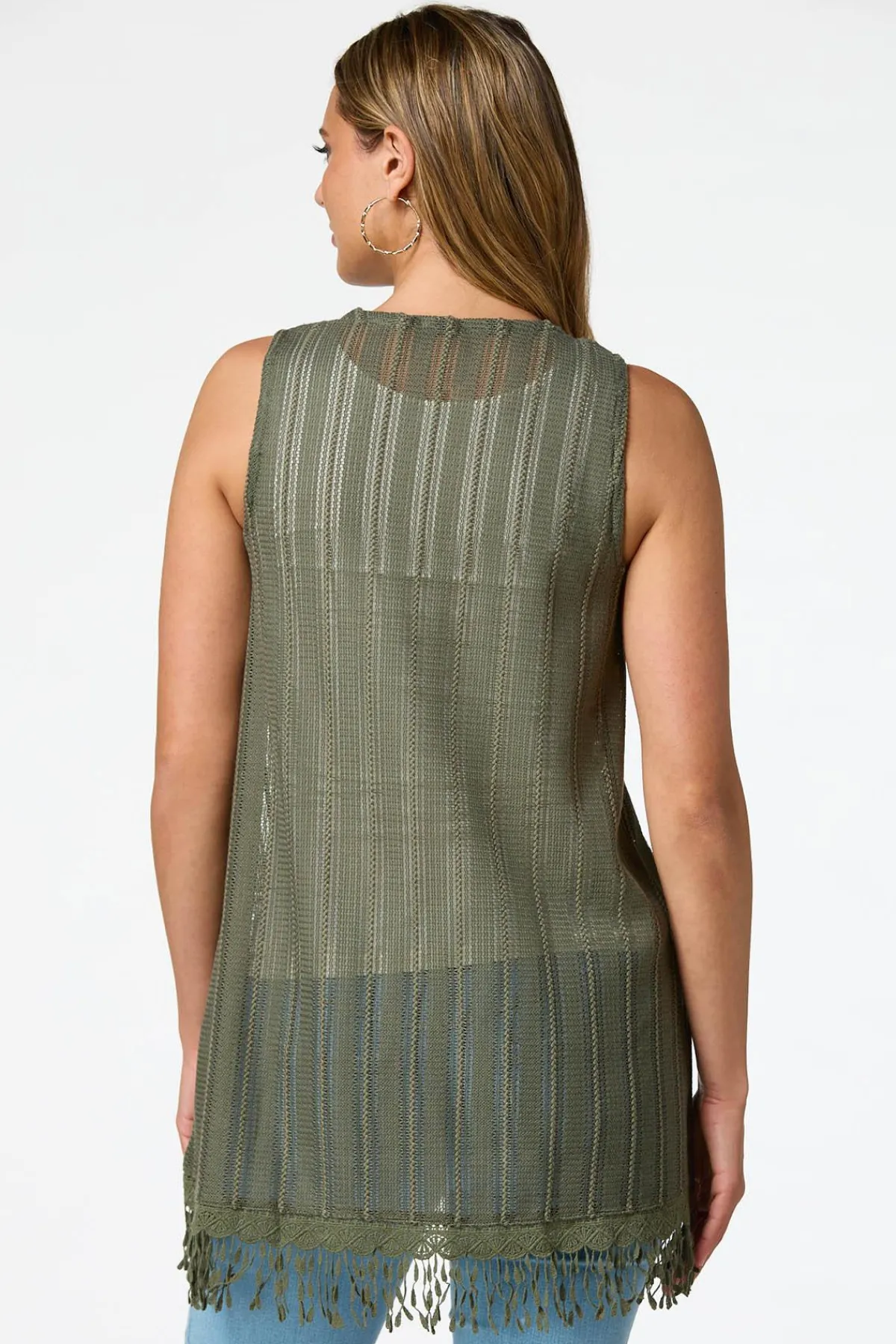 Cato Tasseled Trim Sweater Vest> Tops