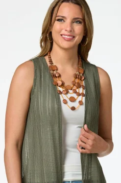 Cato Tasseled Trim Sweater Vest><noscript><img width=