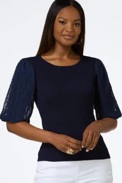 Cato Textured Bubble Sleeve Sweater> Sweaters