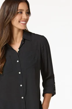 Cato Textured Button Down Tunic><noscript><img width=