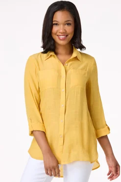 Cato Textured Button Down Tunic><noscript><img width=