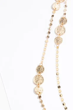 Cato Textured Circle Layered Long Necklace><noscript><img width=