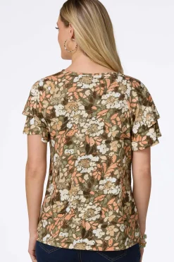 Cato Textured Eyelet Floral Top> Tops