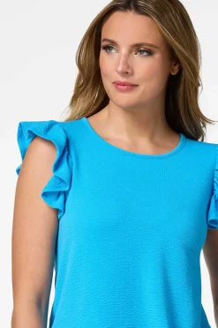 Cato Textured Flutter Sleeve Top><noscript><img width=
