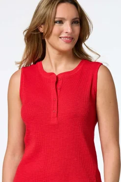 Cato Textured Henley Tank><noscript><img width=