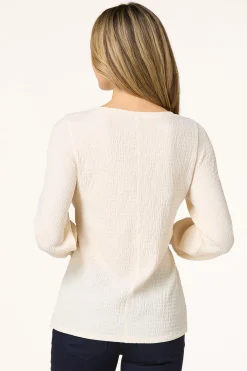 Cato Textured Lace Trim Top> Tops
