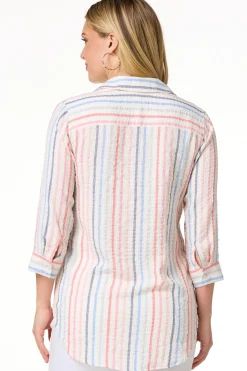 Cato Textured Multi Stripe Shirt> Tops