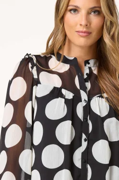 Cato Textured Polka Dot Shirt><noscript><img width=