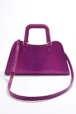 Cato Textured Purple Satchel> Handbags