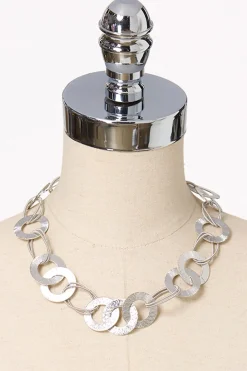 Cato Textured Silver Ring Necklace Set> Sets|Necklaces