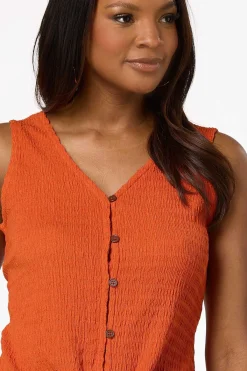 Cato Textured Tie Waist Tank><noscript><img width=