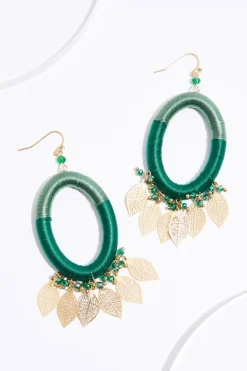 Cato Thread Oval Shaky Leaf Earrings> Earrings