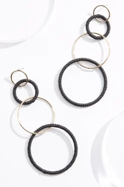 Cato Thread Wrapped Linked Circle Earrings> Earrings