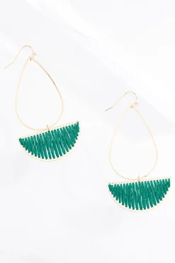 Cato Thread Wrapped Tear Earrings><noscript><img width=