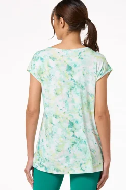 Cato Tie Dye Crochet Trim Top> Athleisure|Tops