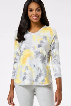 Cato Tie Dye French Terry Top> Athleisure|Tops