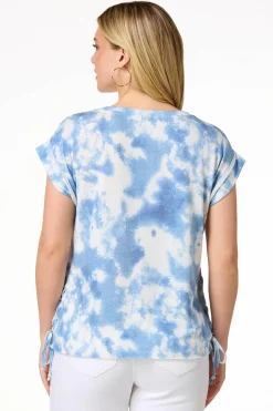 Cato Tie Dye Side Lace- Up Top> Tops