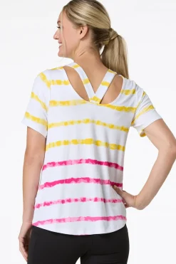 Cato Tie Dye Stripe Top> Athleisure|Tops