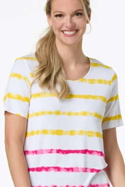 Cato Tie Dye Stripe Top><noscript><img width=
