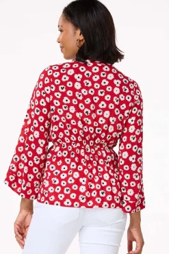 Cato Tie Front Poppy Top> Tops
