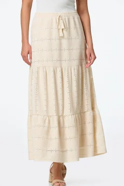 Cato Tiered Eyelet Maxi Skirt> Skirts