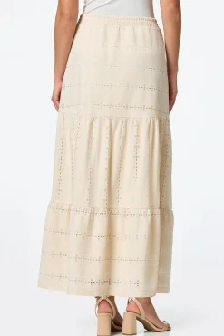 Cato Tiered Eyelet Maxi Skirt> Skirts