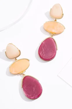 Cato Tiered Lucite Clip- On Earrings> Earrings